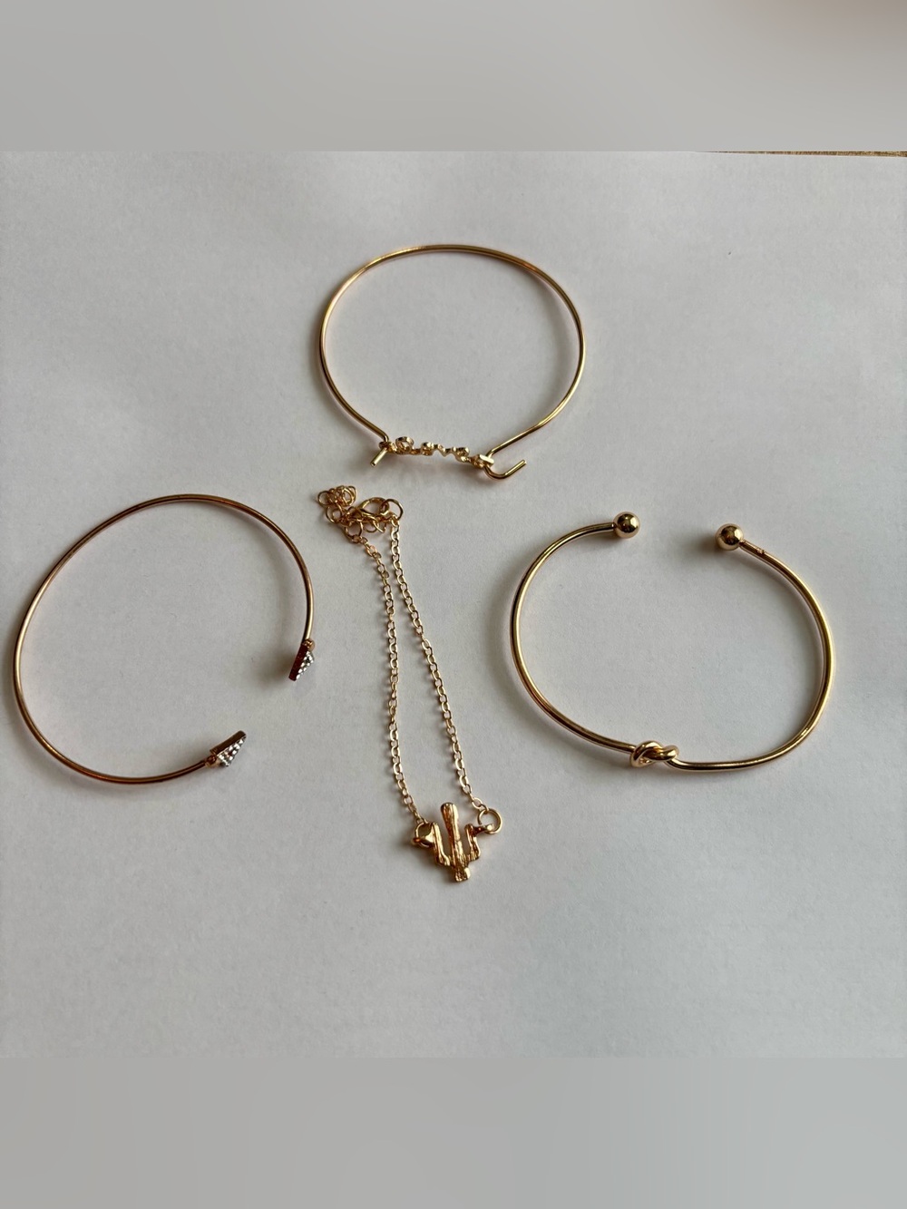 New 4 Pieces Gold Color Bracelet Set MultiLayer